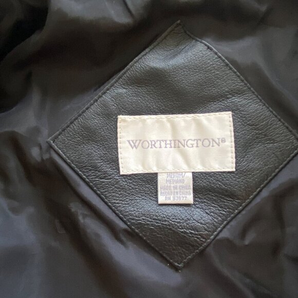 WORTHINGTON Genuine Leather Women's Medium Jacket w/Belt Biker Pockets EUC - Picture 3 of 16